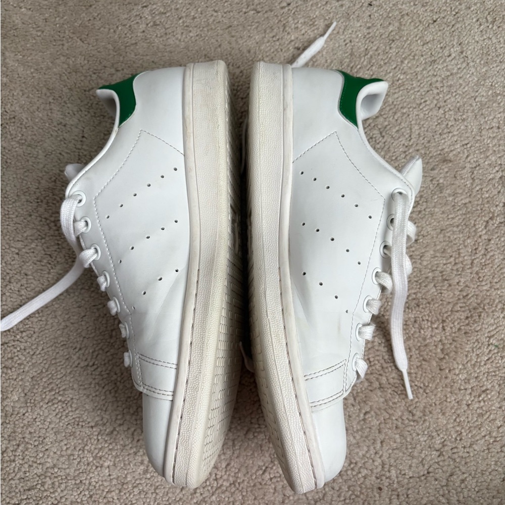 Adidas Stan Smith White and PrimeGreen Sneakers Men’s Size 8.5 - Picture 4 of 8